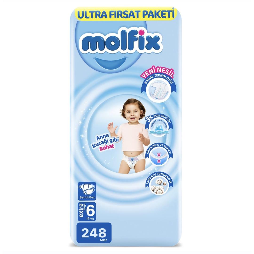 MOLFİX BEBEK BEZİ 6 BEDEN 62*4(248 ADET)